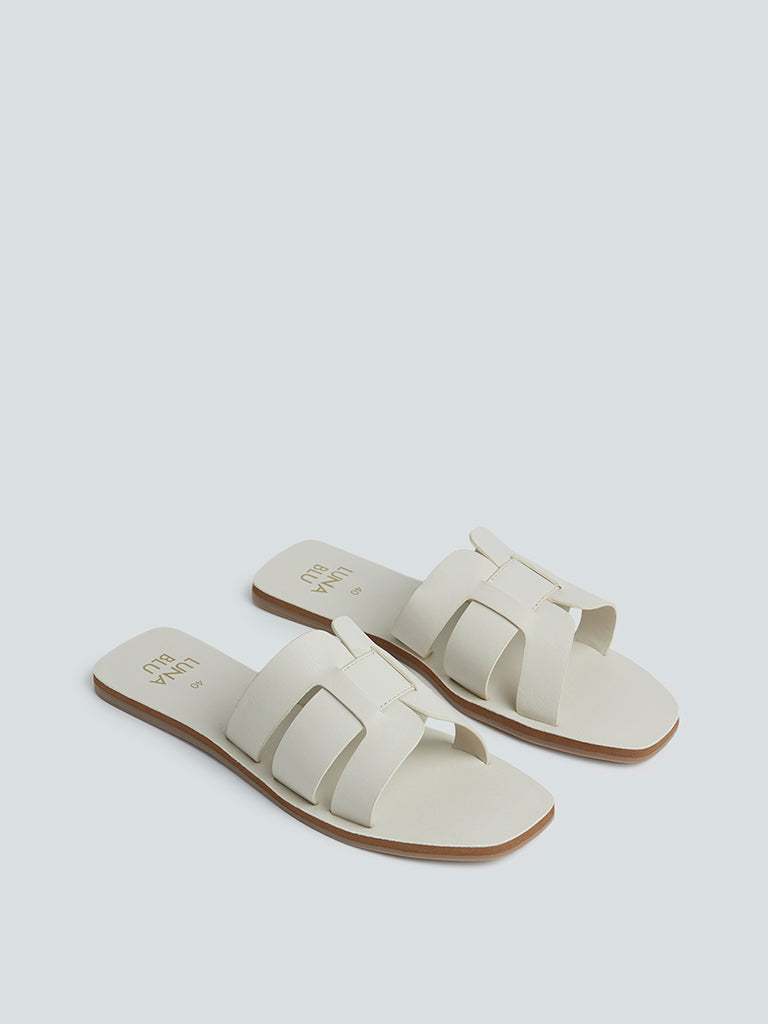 LUNA BLU Light Beige Multi-Strap Sandals